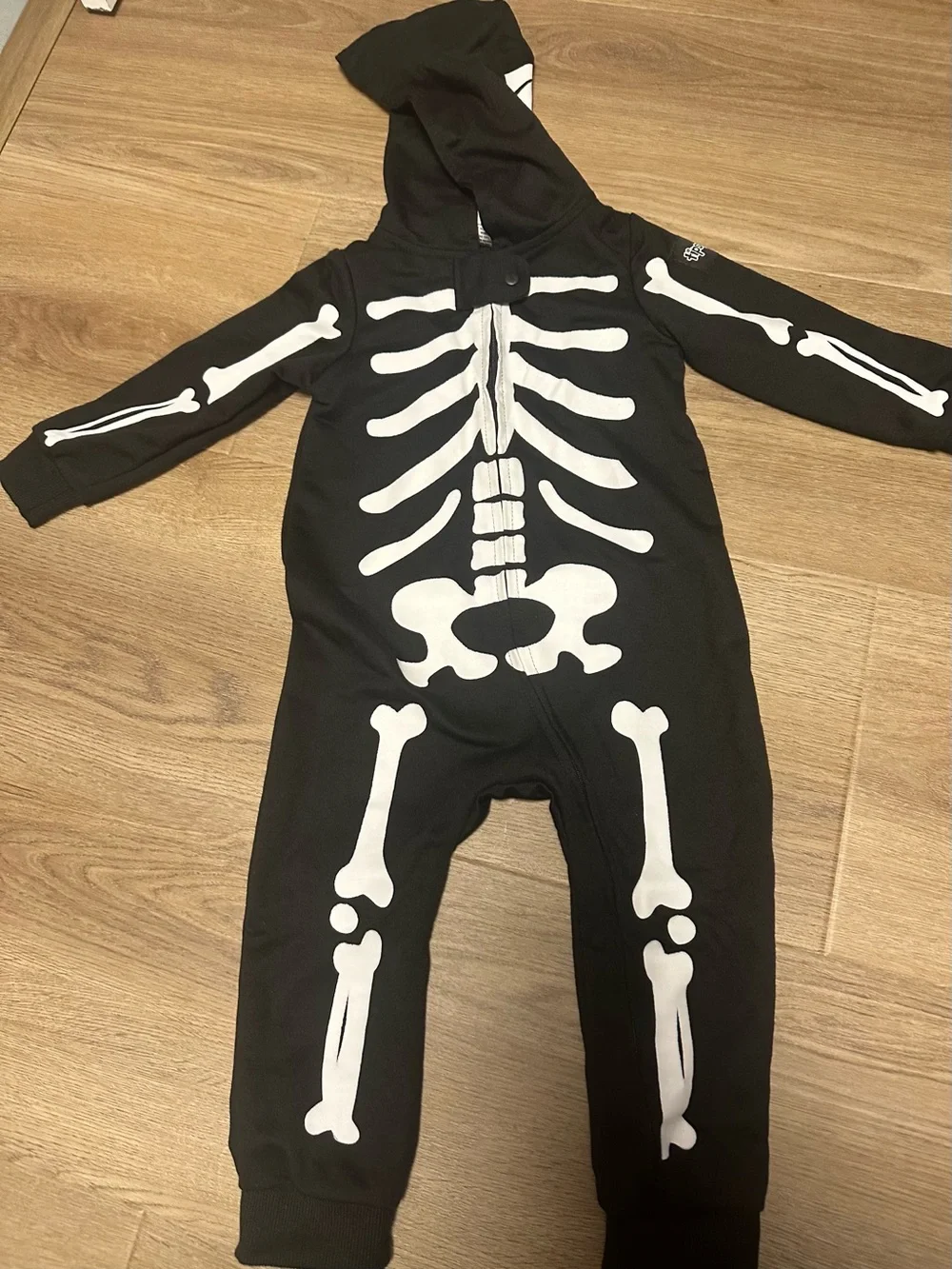 Tipsy Elves Baby Black Skeleton Hooded Costume Onesie